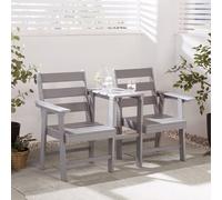 VonHaus Waterproof HDPE Jack & Jill Garden Bench Seat in Grey VonHaus Grey