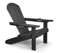 VonHaus Westport Reclining HDPE Adirondack Garden Chair in Black | Size: 2 Pack VonHaus Black 2 Pack