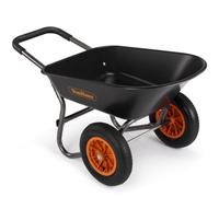 Vonhaus Wheelbarrow 78L, Garden Dump Cart, Heavy Duty For Tools & Waste, 2 Wheel Pneumatic Tyres, Plastic Tray, Steel Frame