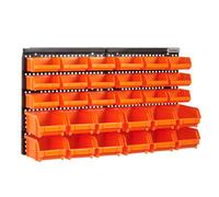 Vonhaus Workshop Storage - 30Pcs Wall Mount Storage Organiser Bin For Tool Shed, Garage And Workshop - Wall Organiser Storage Bins
