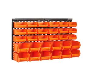 Vonhaus Workshop Storage - 30Pcs Wall Mount Storage Organiser Bin For Tool Shed, Garage And Workshop - Wall Organiser Storage Bins
