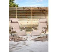 Vonhaus Zero Gravity Chair Set- Taupe Taupe