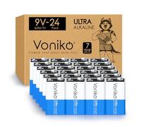 Voniko 9V Batteries - Alkaline 9V Battery 24 Pack - Ultra Long Lasting with a 7 - Year Shelf Life