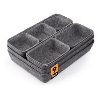 Voniobuy Drawer Organiser, 9 Pieces Felt Drawer Box Organiser System, Storage Boxes Set in 4 Sizes for Home/Office (Dark Grey)