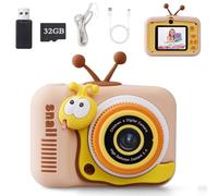 Voniobuy Kids Camera, 1080P Digital Camera with 2.0 Inch IPS Screen, 44 Magic Frames, 5 Educational Games, Develops the Creativity of 3-10 Year Old Girls and Boys, Snail