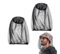 VONJUMA Pack of 2 Mosquito Net Head, Mosquito Net Head Protection Made of Polyester, Black, Insect Net for Outdoor, Fishing, Camping, Hiking, Gardening