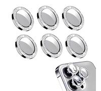 VONJUMA Pack of 6 Camera Protectors for iPhone 16 Pro 6.3 Inch and iPhone 16 Pro Max 6.9 Inch Tempered Glass Anti-Scratch Does Not Affect the Case Affects Night Shooting Not Silver