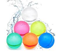 VONJUMA Pack of 6 Water Bombs Reusable Water Bombs Self-Closing One Second Quick Filling Suitable for Children Adults Water Battles Beach Pool Party Water Park with Mesh Bag