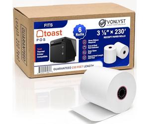 Vonlyst Thermal Printer Paper Roll for Toast TP200 Receipt Printer Point of Sale (06 rolls)