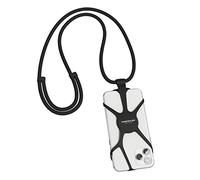 VONMÄHLEN Infinity Mobile Phone Chain Universal Case with Detachable Neckstrap - Compatible with any Mobile Phone and Smartphone - Elegant Mobile Phone Lanyard Strap Made of Nylon & Silicone - Black