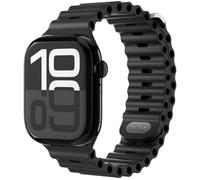 VONMAHLEN Wave Band 2 Apple Watch 40-42 mm Silicone Strap - Black, Black