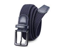 VONMELLI Elastic Belt for Men, Mens Belts Casual for Jeans Pants Woven Braided Web Belt for Golf 1.3 inches Width Blue Up to 33"