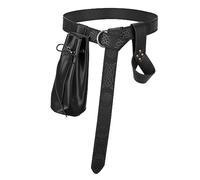 VONMELLI Medieval Knight Belt for Men Women Renaissance Viking Belt With Sword Holster Pouch for LARP Halloween Cosplay Costume Black