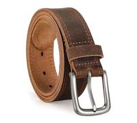 VONMELLI Men's Full Grain Leather Belt, 35 mm Wide Leather Belt with Scratch-Resistant Pin Buckle for Leisure, Jeans and Clothing, coffee, Länge 110cm: Passend für Taillenumfang 77cm-92cm
