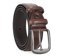 VONMELLI Mens Genuine Leather Belts, Double Stitched Formal Mens Dress Belt For Jeans Suits Brown Fit waist size 41"-44"
