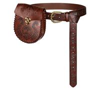 VONMELLI Renaissance Belt Pouch Medieval Vintage Faux Leather Belt Pouch Ren Faire Pirates Costume Accessories
