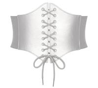 VONMELLI Renaissance Corset Belt for Women Lace-up Wide Elastic Waist Belts | Retro Hight Waist Elastic Belt Stretch Side PU Leather Tied Waspie Belts for Halloween Costume Parties