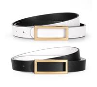VONMELLI Skinny Reversible Belts for Women, Ladies Thin Belt for Dresses Jeans Pants with Gold Buckle