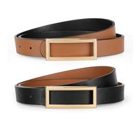 VONMELLI Skinny Reversible Belts for Women, Ladies Thin Belt for Dresses Jeans Pants with Gold Buckle