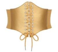 VONMELLI Wide Corset Belt for Women Lace Up Corset Renaissance Style Elastic Belt with High Waist for Halloween Costume Parties