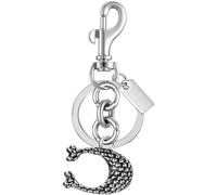VONMISTO Snake Print C Keychain, Keyring with Small Carabiner Clip, Bag Charm for Purses, Car Key Accessories Gift for Women Silver & Gold (Silver)