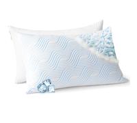 VONPURE Shredded Memory Foam Pillows Queen Size Set of 2, Adjustable Loft Cooling Firm Bed Pillows for Hot Sleepers, Side Back and Stomach Sleepers