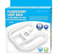 VONRUSS-UK New Fluorescent Light Bulb 2 PIN / 4 PIN Energy Saving 16W Slim LAMP Tube 2D GR8 / GR10Q (2 PIN 16 WATT)