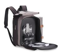 VonShef 2 Person Grey Picnic Backpack