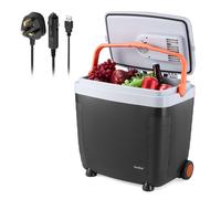 VonShef 28L Electric Cool Box, Insulated Hot/Cold Function Cooler with Wheels in Dark Grey VonShef Dark Grey