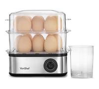 VonShef 3 in 1 Egg Boiler, Poacher & Omelette Maker Electric in Metallic Silver VonShef Metallic Silver