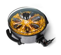 VonShef Electric Frying Pan 5L - 30cm Multi Cooker, Non-Stick Electric Skillet with Glass Lid & Adjustable Temperature, Easy Clean, Cool Touch Handles & Detachable Power Cable for Serving - 1500W