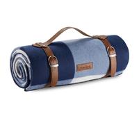 Navy Tartan Waterproof Picnic Blanket