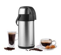 VonShef Airpot, 3L Stainless Steel Coffee Dispenser with Vacuum Pump, Double Wall Insulated Coffee & Tea Urn with Safety Lock & Carry Handle
