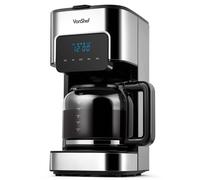 VonShef Black & Silver Digital 1.5L Capacity Electric Filter Coffee Machine VonShef Black