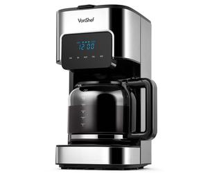 VonShef Black & Silver Digital 1.5L Capacity Electric Filter Coffee Machine VonShef Black