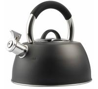 VonShef Black Stovetop Kettle, Stainless Steel Retro Style Whistling Kettle