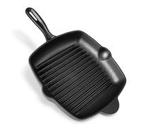 Vonshef Cast Iron Griddle Pan, Non Stick Pre-Seasoned Grill Pan With Pouring Lip, 26Cm Pan For Induction, Electric, Gas Hobs, Oven