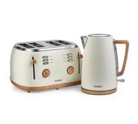 Vonshef Cream Kettle And Toaster Set With 1.7L Rapid Boil Kettle 3000W And 4 Slice Wide Slot Toaster 1500W - Fika Range