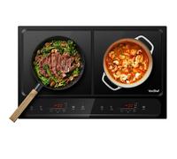 VonShef Double Induction Hob 2800W Portable Dual, Twin Plate Electric Table ...