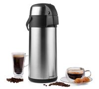 VonShef Airpot, 5L Stainless Steel Coffee Dispenser with Vacuum Pump, Double Wall Insulated Coffee & Tea Urn with Safety Lock & Carry Handle
