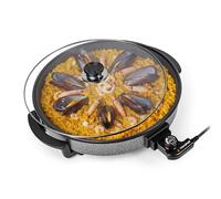 Vonshef Electric Frying Pan 6L - 42cm Multi Cooker with Glass Lid, 1500W | Round Non-Stick Electric Skillet with Adjustable Temperature, Easy Clean, Cool Touch Handles & Detachable Power Cable