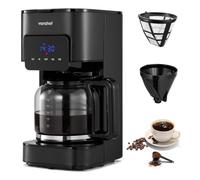 VonShef Filter Coffee Machine 1.5L, Digital Filter Coffee Maker | 24H Timer & Hot Plate Retro Drip Coffee Machine for Ground Coffee, Brews 12 Cups of Black Coffee, Ultra-Slim Design, 900W