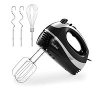VonShef Hand Mixer Electric Whisk ? Food Mixer for Baking with 5 Speeds, 300W, 2 Stainless Steel Beaters, 2 Dough Hooks & Balloon Whisk, Easy Clean,