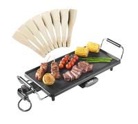 VonShef Teppanyaki Grill Large - 2000W Electric Griddle with Non-Stick Plate, Easy Clean BBQ Table Top Grill, Adjustable Temperature, Oil Drip Tray & 8 Spatulas - Meat, Vegetables & Fish, 46x26x10cm