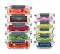 Vonshef Vonshef 10-Piece Glass Food Storage Containers, Grey