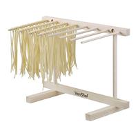 VonShef Pasta Drying Rack, Collapsible Wooden Noodle Stand for Homemade Spaghetti, Fresh Pasta Drying Tree, Beech Frame with Eight Large Foldable Arms