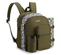 2 Person Green Geo Picnic Backpack with Blanket