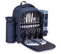 VonShef 4 Person Navy Picnic Backpack