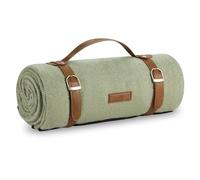 VonShef Picnic Blanket, Green Herringbone, 147x180cm