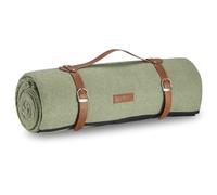 VonShef Picnic Blanket, Green Herringbone, 200x220cm